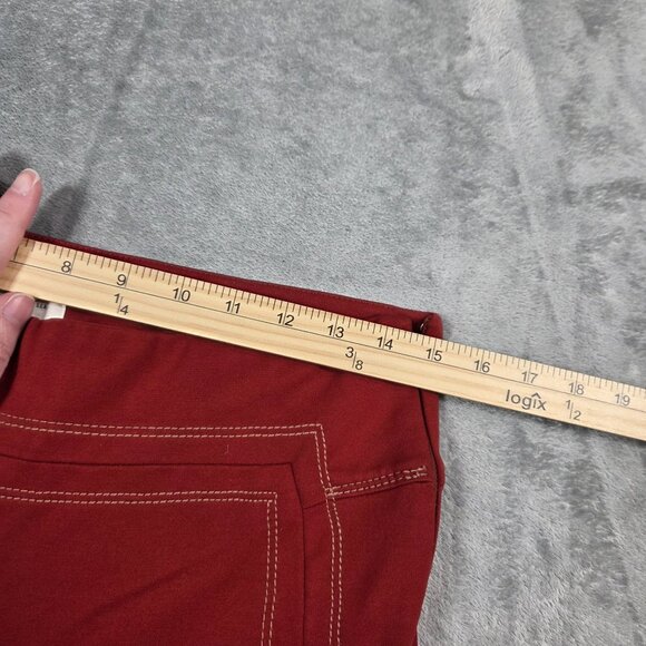 Anthropologie Pants Womens 8 Red The Essential Trouser Ponte Flare Boho Hippie - Picture 9 of 12